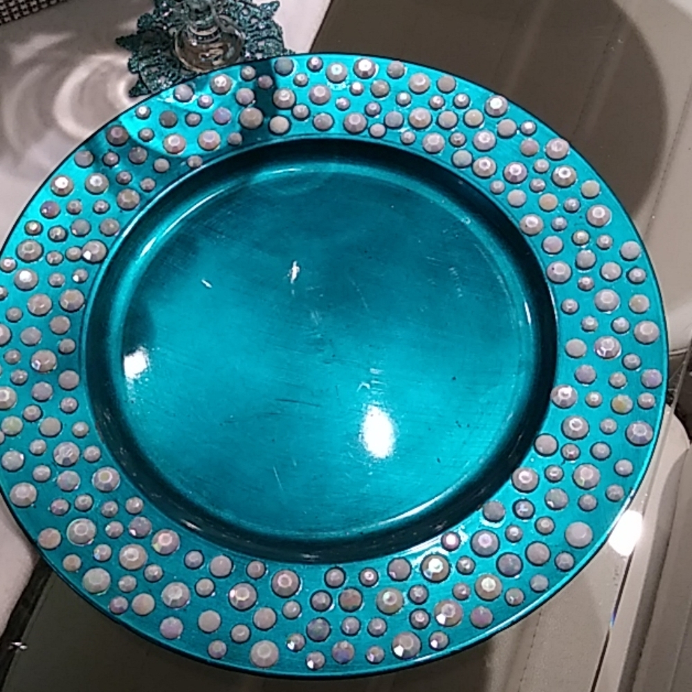 Teal Charger Plates